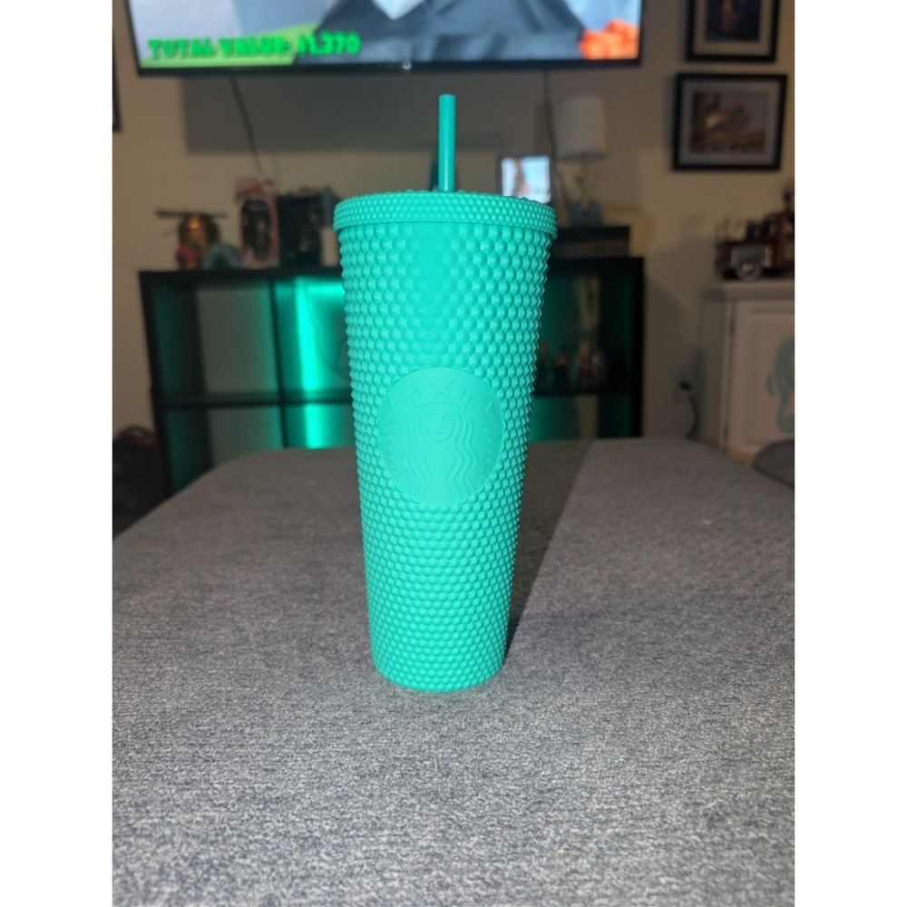 Starbucks October 2021  Mexico Caribbean Green Studded Tumbler 24oz